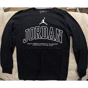 Jordan Boys Long Sleeved Graphic Tee Jumpman Black Small NWT MSRP $35.00